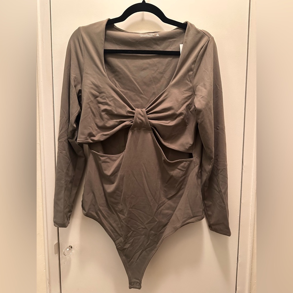 Abercrombie Camo Green Cutout Bodysuit